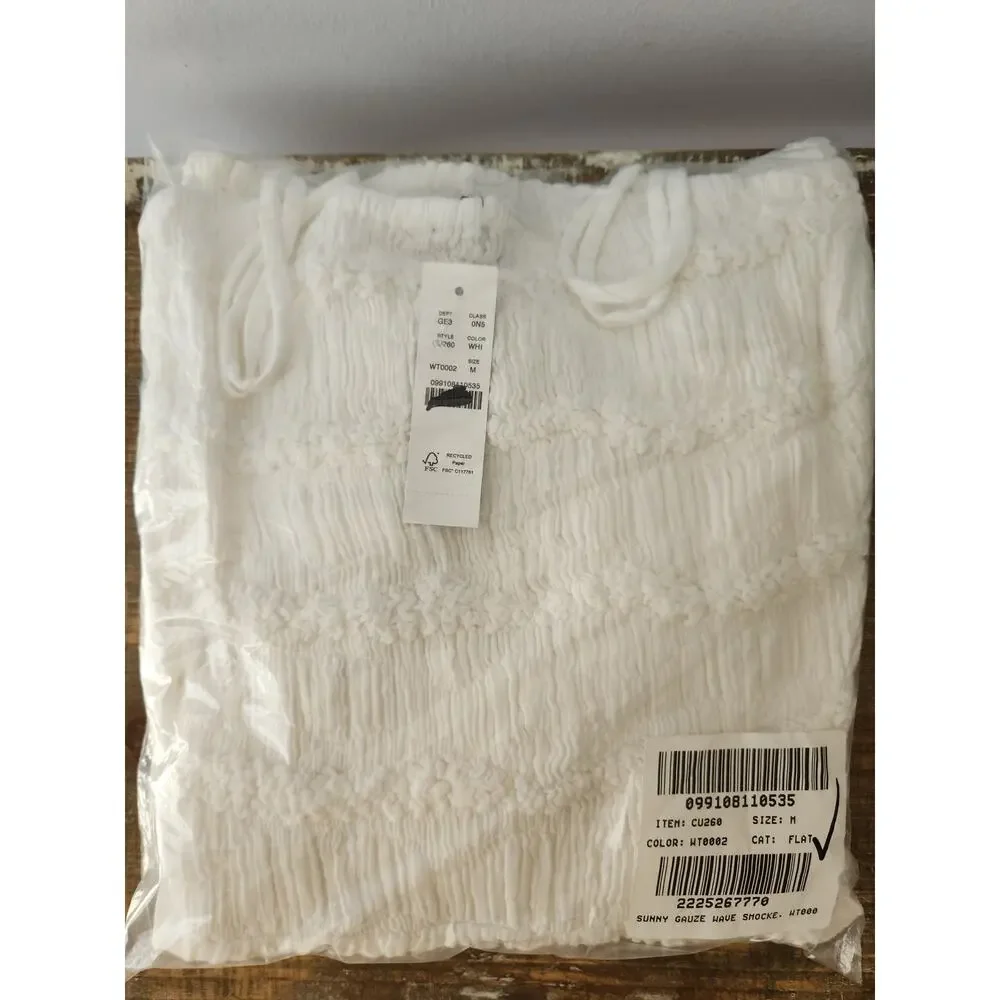 NWT J. Crew Wave Maxi Dress In Sunny Gauze White M